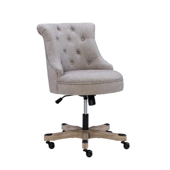 Kirkland's Home Office Furniture-Light Miller Tufted Office Chair