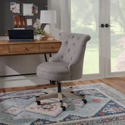Kirkland's Home Office Furniture-Light Miller Tufted Office Chair