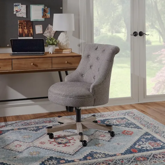 Kirkland's Home Office Furniture-Light Miller Tufted Office Chair