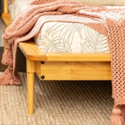 Kirkland's Home Beds & Headboards-Light Oak Modern Spindle Wooden Queen Bed