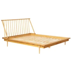 Kirkland's Home Beds & Headboards-Light Oak Modern Spindle Wooden Queen Bed