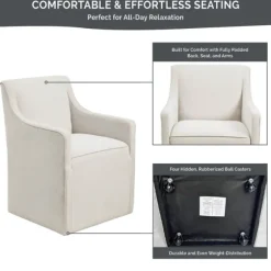 Kirkland's Home Dining Chairs-Light Slipcover Dining Chair With Casters