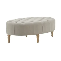 Kirkland's Home Benches & Ottomans-Light Tufted Button Martha Stewart Ottoman