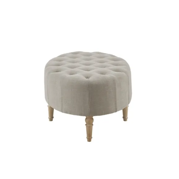 Kirkland's Home Benches & Ottomans-Light Tufted Button Martha Stewart Ottoman