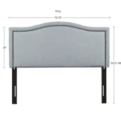 Kirkland's Home Beds & Headboards-Light Upholstered Nailhead King Headboard