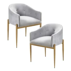 Kirkland's Home Dining Chairs-Light Velvet Button Dining Chairs, Set Of 2