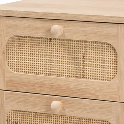 Kirkland's Home Nightstands-Light Wood And Cane Accent Nightstand