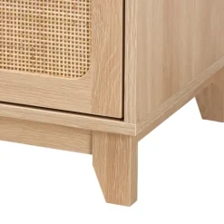 Kirkland's Home Nightstands-Light Wood And Cane Accent Nightstand