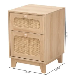 Kirkland's Home Nightstands-Light Wood And Cane Accent Nightstand