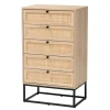 Kirkland's Home Dressers & Chests-Light Wood And Rat 5-Drawer Chest
