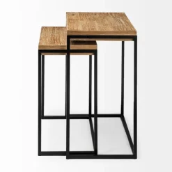 Kirkland's Home Accent & End Tables-Light Wood Nesting Accent Tables, Set Of 2