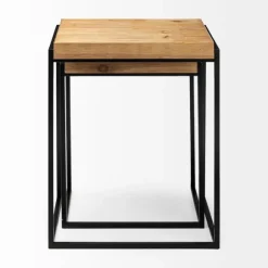 Kirkland's Home Accent & End Tables-Light Wood Nesting Accent Tables, Set Of 2