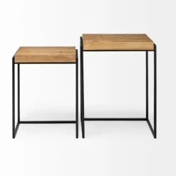 Kirkland's Home Accent & End Tables-Light Wood Nesting Accent Tables, Set Of 2