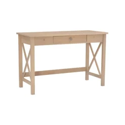 Kirkland's Home Office Furniture-Light Wood X-Sides Desk