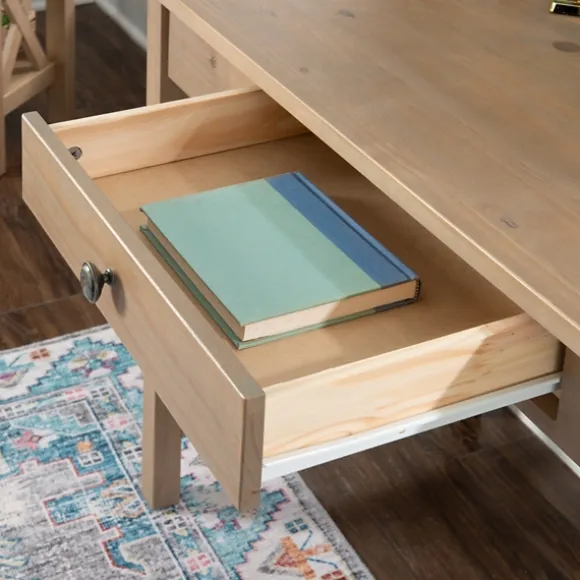 Kirkland's Home Office Furniture-Light Wood X-Sides Desk