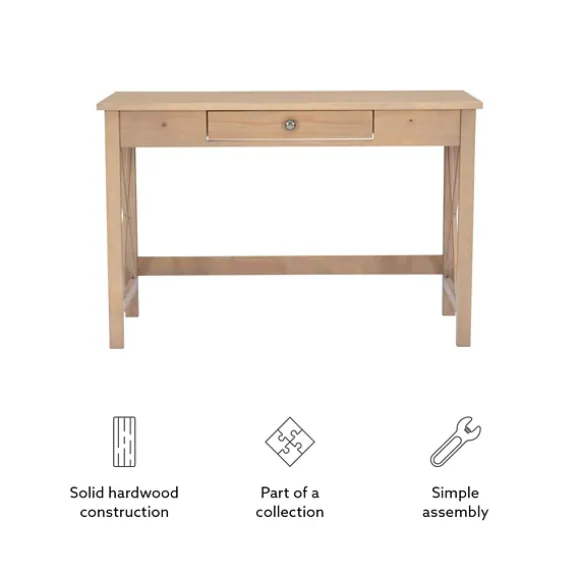 Kirkland's Home Office Furniture-Light Wood X-Sides Desk