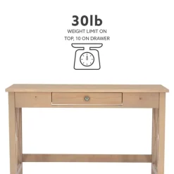 Kirkland's Home Office Furniture-Light Wood X-Sides Desk