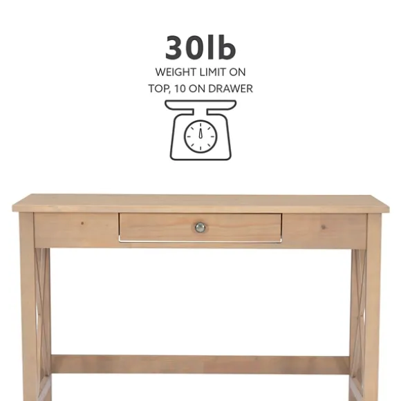 Kirkland's Home Office Furniture-Light Wood X-Sides Desk