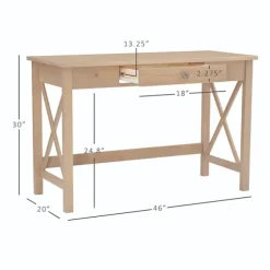 Kirkland's Home Office Furniture-Light Wood X-Sides Desk