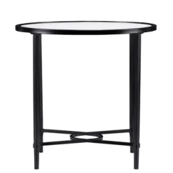 Kirkland's Home Accent & End Tables-Lila Glass And Metal Oval Accent Table