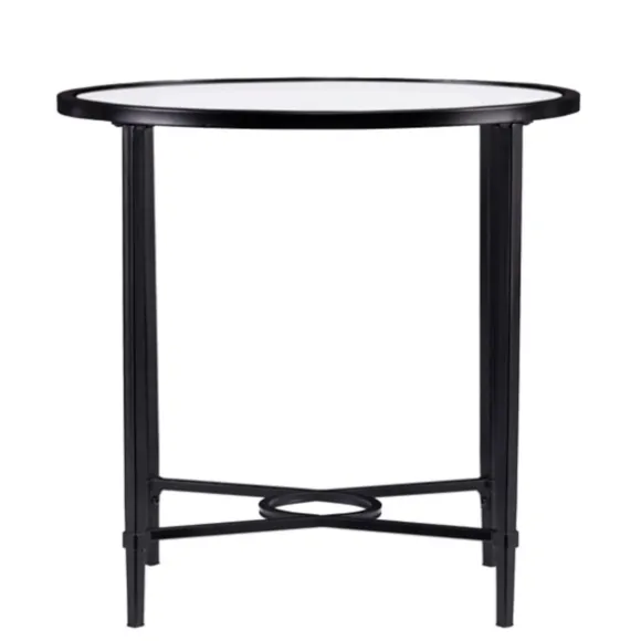 Kirkland's Home Accent & End Tables-Lila Glass And Metal Oval Accent Table
