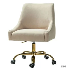 Kirkland's Home Office Furniture-Lili Cream Golden Office Chair