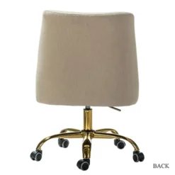 Kirkland's Home Office Furniture-Lili Cream Golden Office Chair
