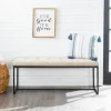 Kirkland's Home Benches & Ottomans-Linen Tufted Bench With Metal Base