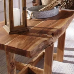 Kirkland's Home Coffee Tables-Live Edge Coffee Table With Crossed Legs, 42 In.