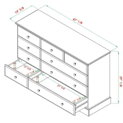 Kirkland's Home Dressers & Chests-Lola Cottage Frame Nine-Drawer Dresser