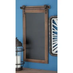 Kirkland's Home Wall Storage-Long Wood And Metal Frame Chalkboard