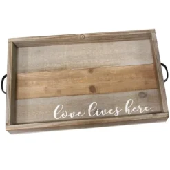 Kirkland's Home Decorative Trays-Love Lives Here Wooden Tray