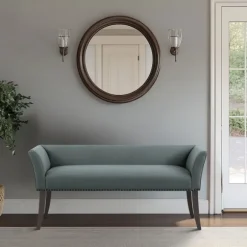 Kirkland's Home Benches & Ottomans-Low Back Flared Nailhead Trim Bench