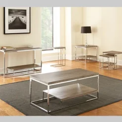Kirkland's Home Accent & End Tables-Lucia Chrome Chairside Table
