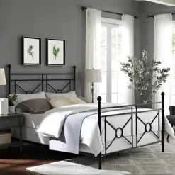 Kirkland's Home Beds & Headboards-Macgregor Metal X-Panel King Bed