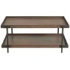 Kirkland's Home Coffee Tables-Mahogany Oak Wood Tray Top Coffee Table