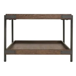 Kirkland's Home Coffee Tables-Mahogany Oak Wood Tray Top Coffee Table