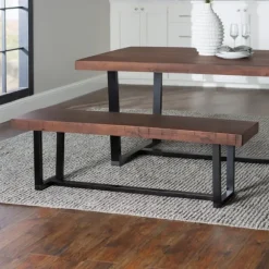 Kirkland's Home Dining Chairs-Mahogany Solid Pine Two-Tone Dining Bench