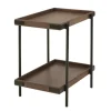 Kirkland's Home Accent & End Tables-Mahogany Tray Top And Shelf Wood Accent Table