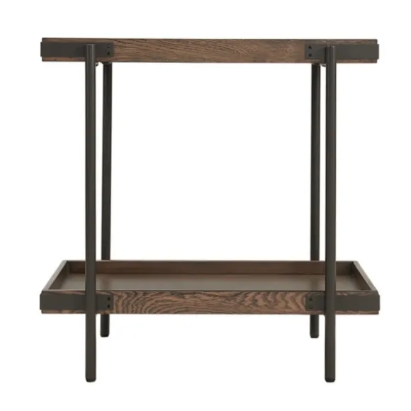 Kirkland's Home Accent & End Tables-Mahogany Tray Top And Shelf Wood Accent Table