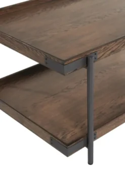 Kirkland's Home Accent & End Tables-Mahogany Tray Top And Shelf Wood Accent Table
