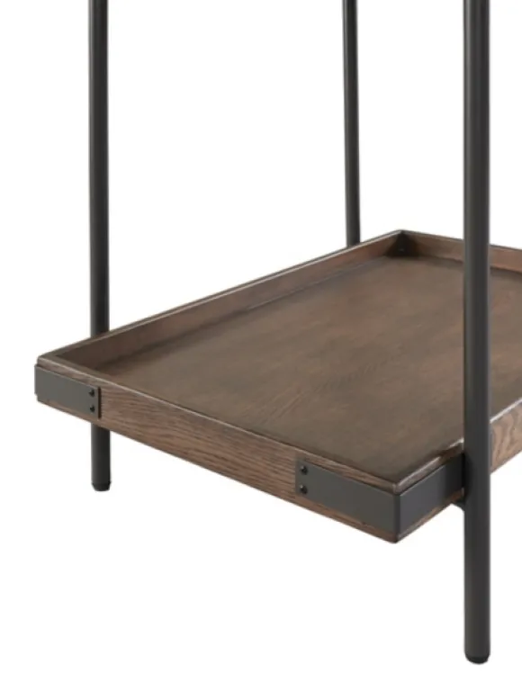 Kirkland's Home Accent & End Tables-Mahogany Tray Top And Shelf Wood Accent Table