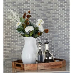 Kirkland's Home Decorative Trays-Mahogany Wood Grid Mesh Decorative Trays, Set Of 2