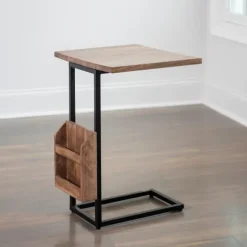 Kirkland's Home Accent & End Tables-Mango Wood And Iron Extendable C-Table
