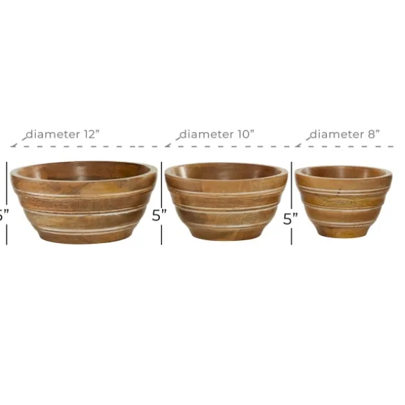 Kirkland's Home Decorative Bowls & Jars-Mango Wood Bowls, Set Of 3