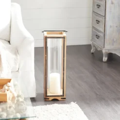 Kirkland's Home Lanterns-Mango Wood Frame Lantern, 31 In.