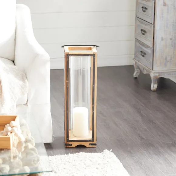 Kirkland's Home Lanterns-Mango Wood Frame Lantern, 31 In.