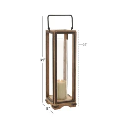 Kirkland's Home Lanterns-Mango Wood Frame Lantern, 31 In.