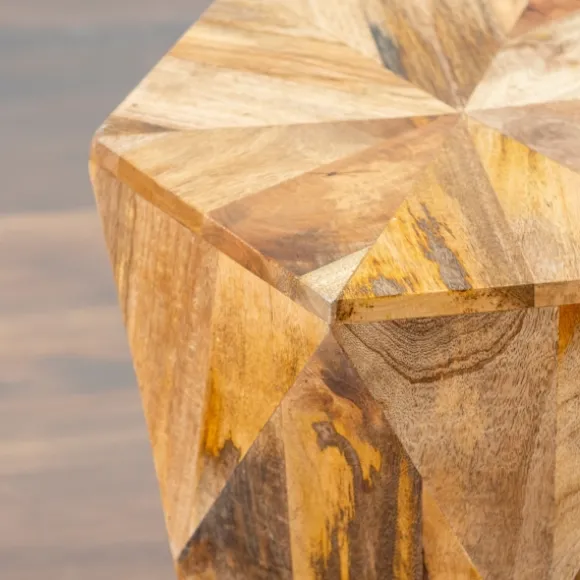 Kirkland's Home Accent & End Tables-Mango Wood Hexagon Side Table