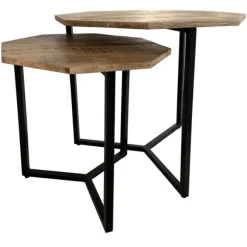 Kirkland's Home Accent & End Tables-Mango Wood Nesting Accent Tables, Set Of 2